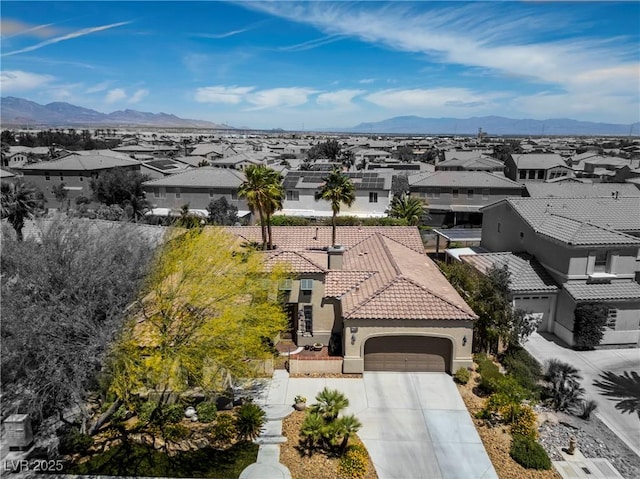 7206 Laramie Ave, Las Vegas, NV 89113 - aerial view of residential area featuring a mountainous background
