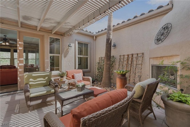 7206 Laramie Ave, Las Vegas, NV 89113 - view of patio / terrace featuring an outdoor hangout area and a pergola