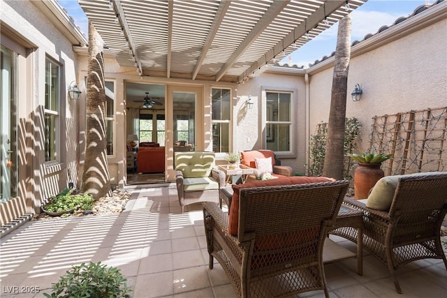 7206 Laramie Ave, Las Vegas, NV 89113 - view of patio / terrace with an outdoor living space and a pergola