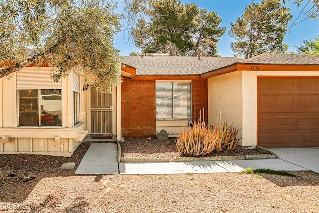3596 Bronco Rd, Las Vegas, NV 89103 - ranch-style home with an attached garage and roof with shingles