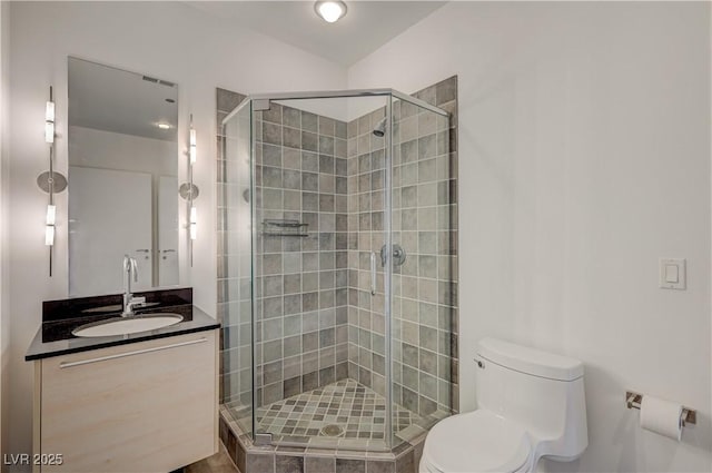 200 Hoover Ave Unit 1905, Las Vegas, NV 89101 - full bathroom with a stall shower, toilet, and vanity