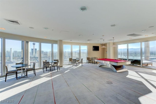200 Hoover Ave Unit 1905, Las Vegas, NV 89101 - rec room with pool table and plenty of natural light