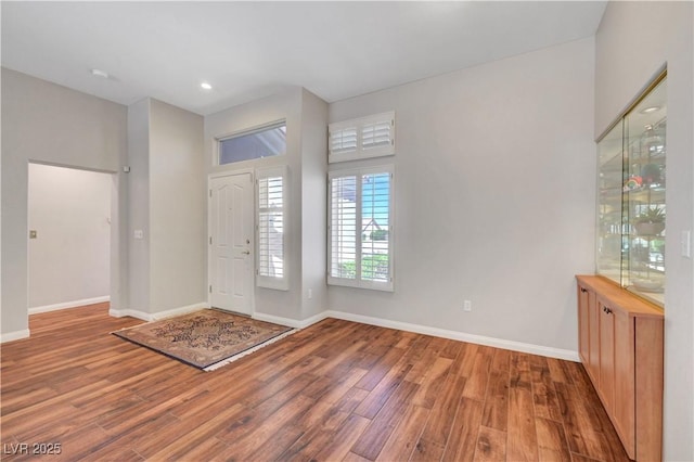 2805 Hanging Rock Dr, Las Vegas, NV 89134 - entryway featuring wood finished floors, baseboards, and recessed lighting