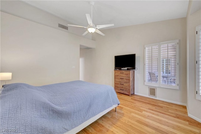 2805 Hanging Rock Dr, Las Vegas, NV 89134 - bedroom with wood finished floors, baseboards, and a ceiling fan
