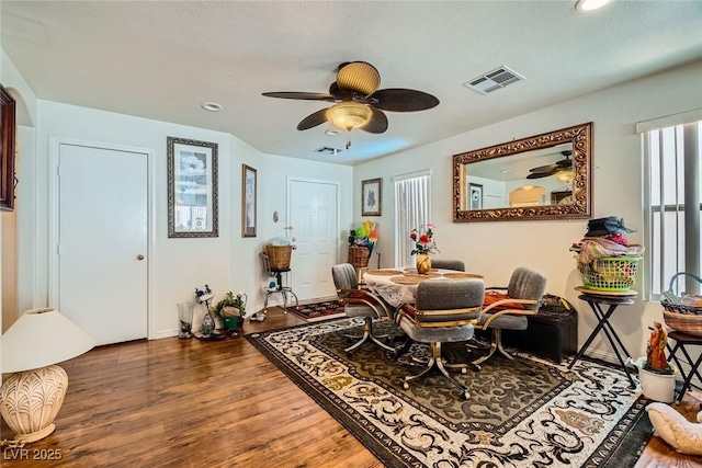 4832 Englewood Ave, Las Vegas, NV 89139 - office featuring wood finished floors, baseboards, a ceiling fan, and recessed lighting