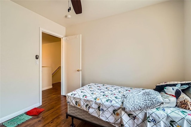 4832 Englewood Ave, Las Vegas, NV 89139 - bedroom featuring wood finished floors, ceiling fan, and baseboards