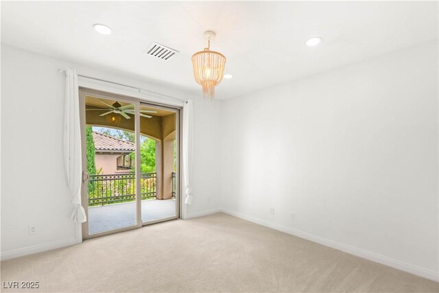 2240 Boutique Ave, Henderson, NV 89044 - carpeted spare room with baseboards, recessed lighting, and a chandelier