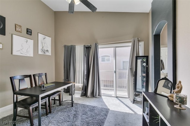5509 Ante Up Ct Unit 102, Las Vegas, NV 89122 - office area featuring a ceiling fan and carpet floors