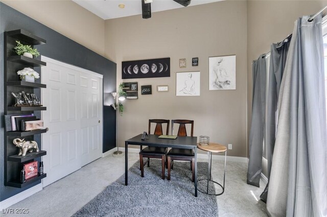 5509 Ante Up Ct Unit 102, Las Vegas, NV 89122 - office area featuring carpet flooring, ceiling fan, and baseboards