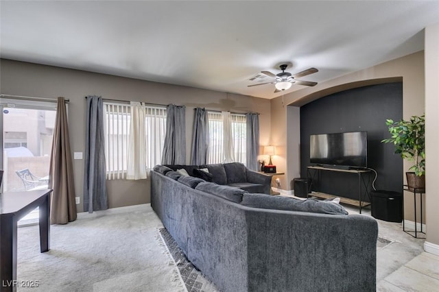 5509 Ante Up Ct Unit 102, Las Vegas, NV 89122 - living room featuring ceiling fan and baseboards