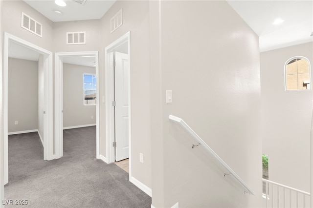 11847 Corenzio Ave, Las Vegas, NV 89138 - hall featuring an upstairs landing, carpet, and baseboards