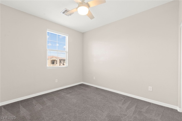 11847 Corenzio Ave, Las Vegas, NV 89138 - empty room featuring dark carpet, ceiling fan, and baseboards