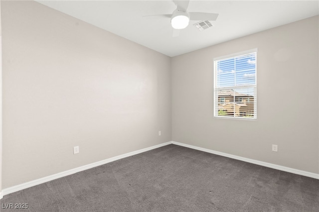 11847 Corenzio Ave, Las Vegas, NV 89138 - unfurnished room with dark colored carpet, baseboards, and ceiling fan