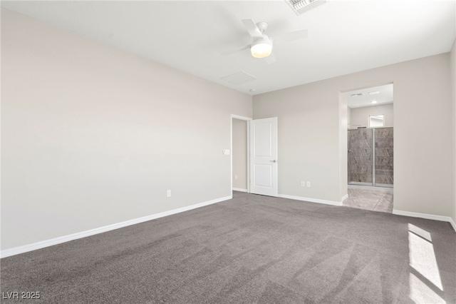 11847 Corenzio Ave, Las Vegas, NV 89138 - unfurnished bedroom featuring carpet flooring, baseboards, connected bathroom, and ceiling fan