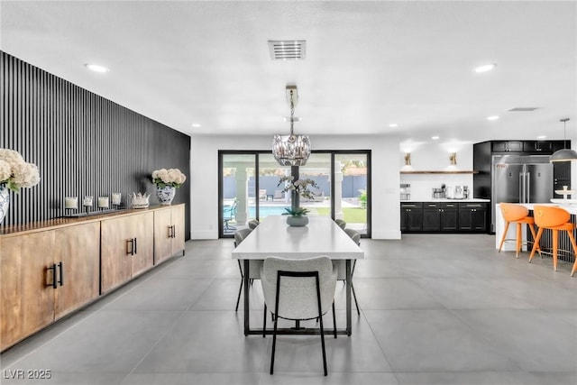 3189 Montecito Dr, Las Vegas, NV 89120 - dining space with a chandelier, recessed lighting, and baseboards
