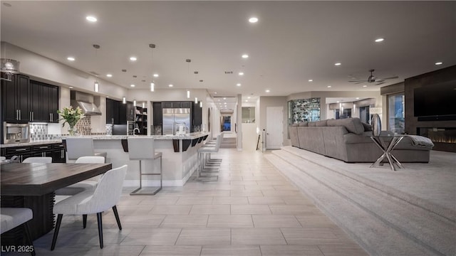 1683 Tangiers Dr, Henderson, NV 89012 - living area with recessed lighting and a ceiling fan