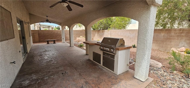 3750 Morning Canyon St, Las Vegas, NV 89147 - fenced backyard featuring ceiling fan and a patio