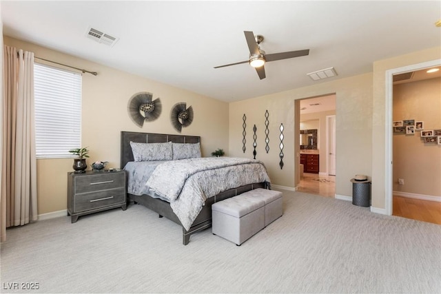 7567 Desertscape Ave, Las Vegas, NV 89178 - bedroom featuring light carpet, baseboards, and ceiling fan