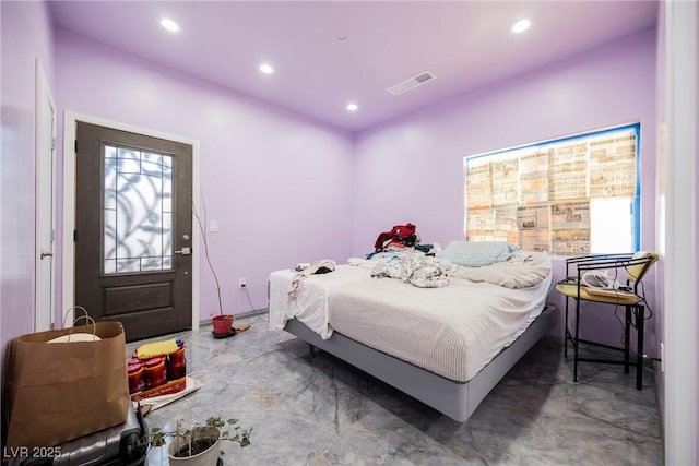 2807 Hermosa St, Las Vegas, NV 89169 - bedroom with recessed lighting and concrete flooring