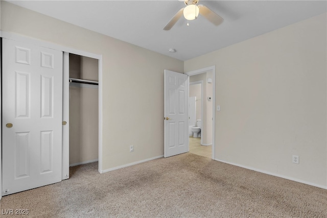 10791 Silver Lace Ln, Las Vegas, NV 89135 - unfurnished bedroom with baseboards, carpet floors, a closet, and ceiling fan