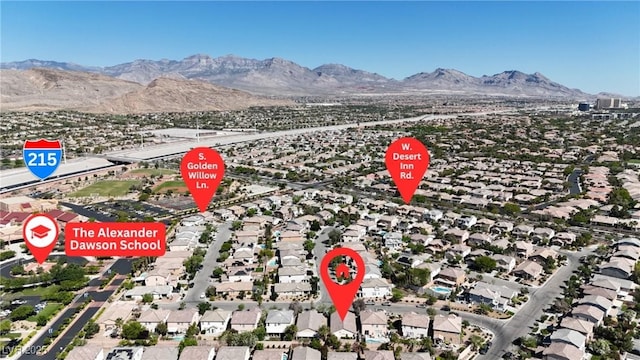 10791 Silver Lace Ln, Las Vegas, NV 89135 - aerial view of residential area featuring a mountain backdrop