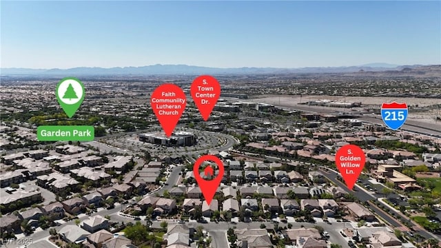 10791 Silver Lace Ln, Las Vegas, NV 89135 - aerial view of residential area featuring a mountain backdrop