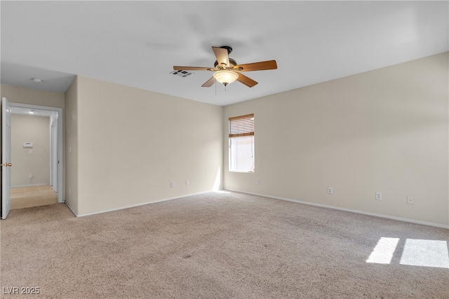 10791 Silver Lace Ln, Las Vegas, NV 89135 - spare room with a ceiling fan, light carpet, and baseboards