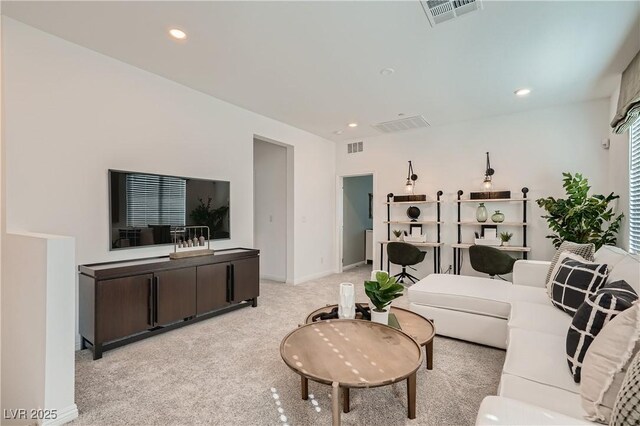 9564 Archer Peak Ct, Las Vegas, NV 89143 - living area with light colored carpet and recessed lighting