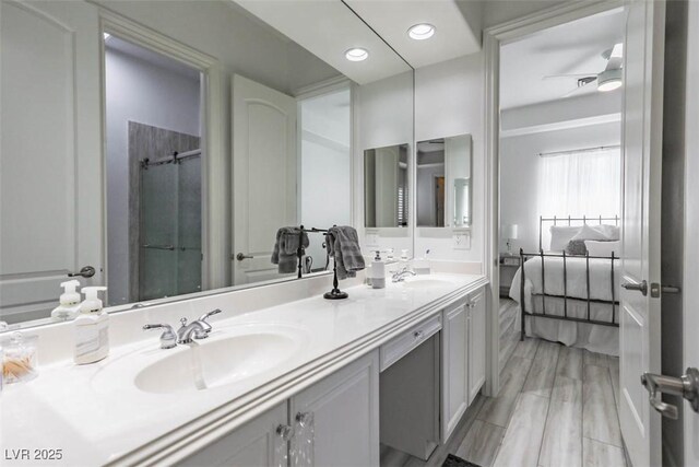 271 E Shelbourne Ave, Las Vegas, NV 89123 - full bath featuring ensuite bathroom, double vanity, and recessed lighting