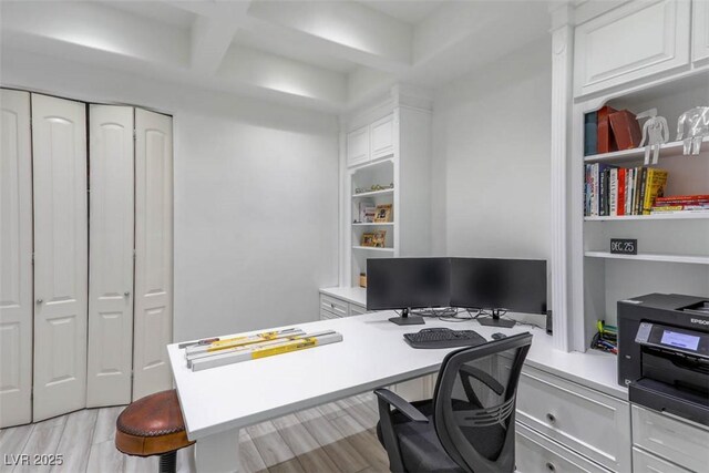 271 E Shelbourne Ave, Las Vegas, NV 89123 - office space with coffered ceiling, beamed ceiling, and light wood-type flooring