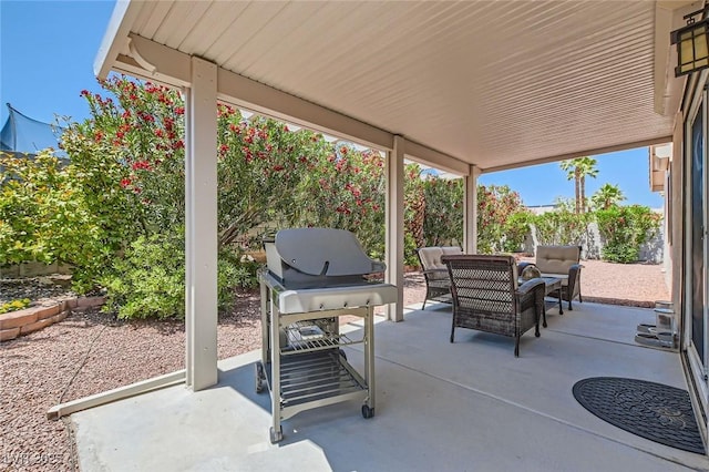 3629 Ferrell St, North Las Vegas, NV 89032 - fenced backyard featuring a patio area, an outdoor living space, and area for grilling