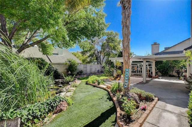 7109 Deepriver Cir, Las Vegas, NV 89129 - fenced backyard featuring a patio area