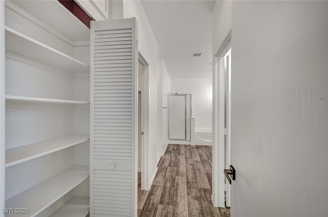 5622 Sage Pines Dr, Las Vegas, NV 89118 - corridor with wood finished floors