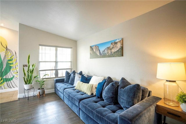 520 Arrowhead Trl Unit 1322, Henderson, NV 89015 - living area with vaulted ceiling, wood finished floors, and baseboards