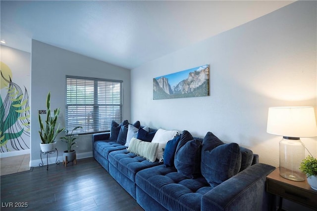 520 Arrowhead Trl Unit 1322, Henderson, NV 89015 - living room with baseboards, vaulted ceiling, and wood finished floors