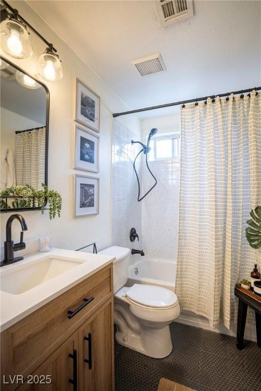 520 Arrowhead Trl Unit 1322, Henderson, NV 89015 - full bath featuring toilet, shower / tub combo, tile patterned flooring, and vanity