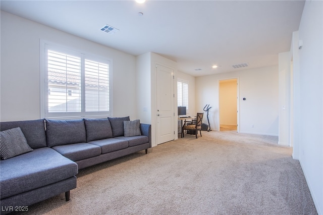 8665 Jerlyn St, Las Vegas, NV 89113 - living room with light carpet and recessed lighting