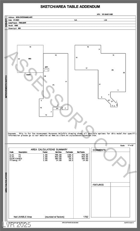 6233 Overhang Ave, Henderson, NV 89011 - property floor plan