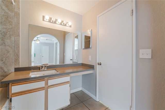 2200 S Fort Apache Rd Unit 2015, Las Vegas, NV 89117 - bathroom featuring tile patterned flooring, vanity, and a ceiling fan