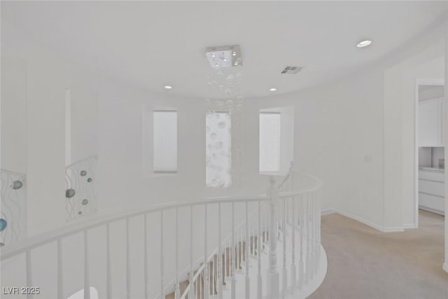 11503 Glowing Sunset Ln, Las Vegas, NV 89135 - corridor featuring carpet floors, an upstairs landing, recessed lighting, and baseboards