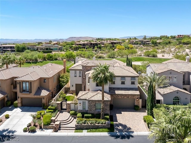 11503 Glowing Sunset Ln, Las Vegas, NV 89135 - aerial view of residential area with a mountain backdrop