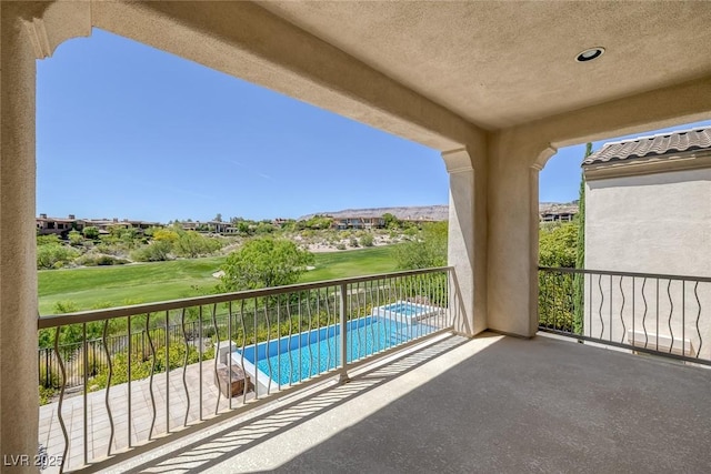 11503 Glowing Sunset Ln, Las Vegas, NV 89135 - balcony with view of pool area and view of golf course