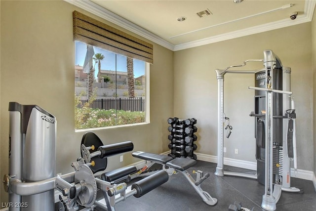 2900 Sunridge Heights Pkwy Unit 518, Henderson, NV 89052 - exercise room featuring crown molding and baseboards