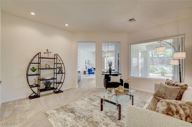 4845 Santo Romeo St, Las Vegas, NV 89135 - carpeted living room featuring baseboards and recessed lighting