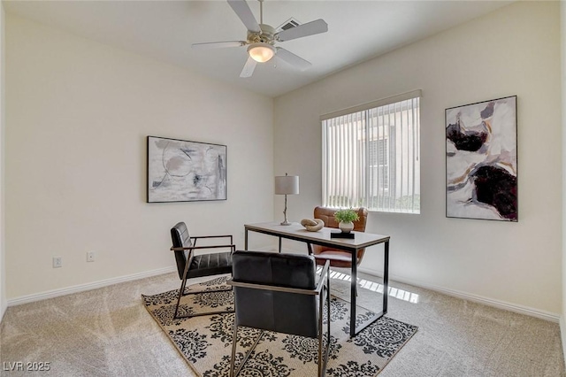 4845 Santo Romeo St, Las Vegas, NV 89135 - office with carpet, a ceiling fan, and baseboards