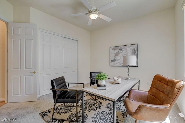 4845 Santo Romeo St, Las Vegas, NV 89135 - office with ceiling fan, light carpet, and baseboards