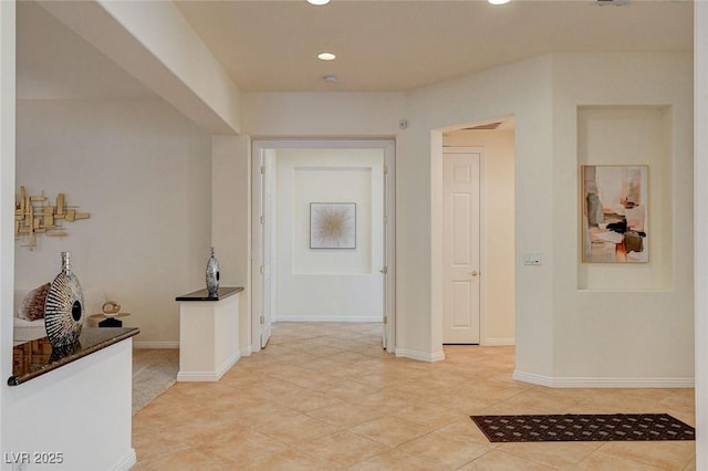 4845 Santo Romeo St, Las Vegas, NV 89135 - hallway with recessed lighting, light tile patterned floors, and baseboards