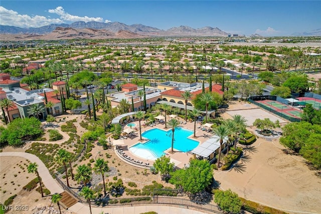 4845 Santo Romeo St, Las Vegas, NV 89135 - bird's eye view of a pool and mountains