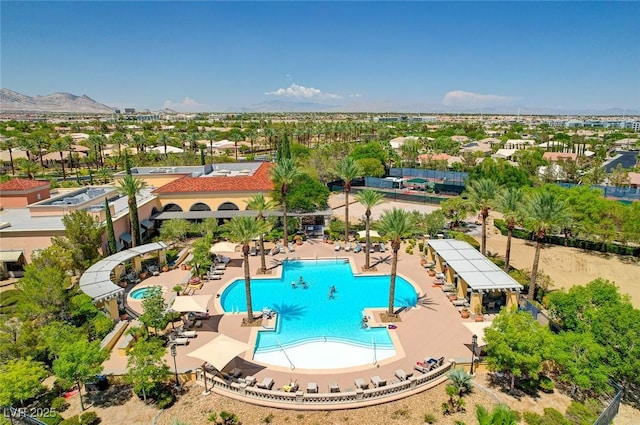 4845 Santo Romeo St, Las Vegas, NV 89135 - drone / aerial view of a pool area