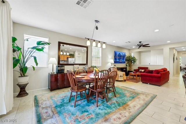 703 Shiva St, Las Vegas, NV 89178 - dining space featuring recessed lighting, a ceiling fan, and baseboards